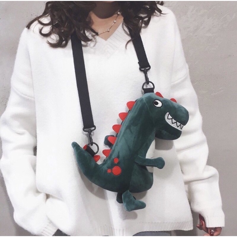 SALE TAS KARAKTR DINOSAURUS DINO SELEMPANG BONEKA LUCU FASHION PEREMPUAN CEWEK