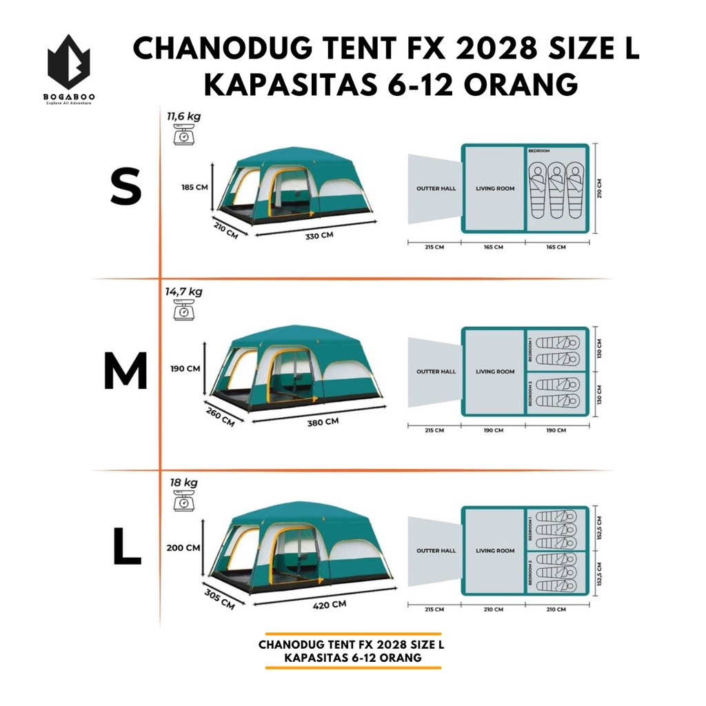 Tenda family chanodug ragha 6 - 12 person - tenda tunnel - tenda keluarga - tenda family - tenda camping fami