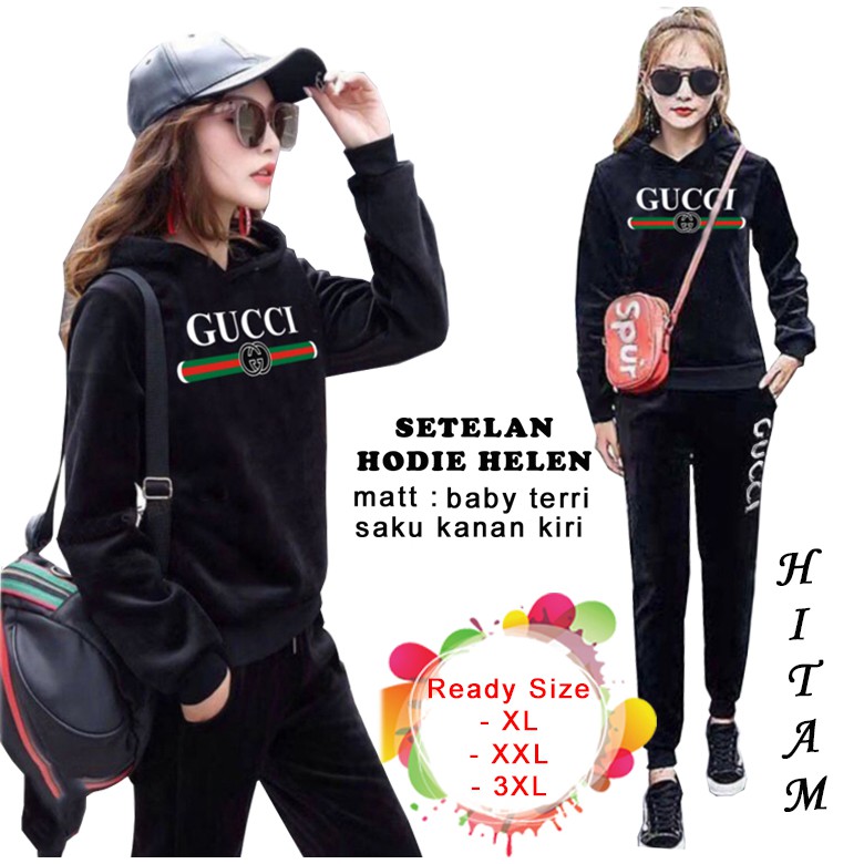 Setelan Hodie Helen - Central Grosir Fashion (CGF) - Ukuran XL-3XL - Matt Baby Terri