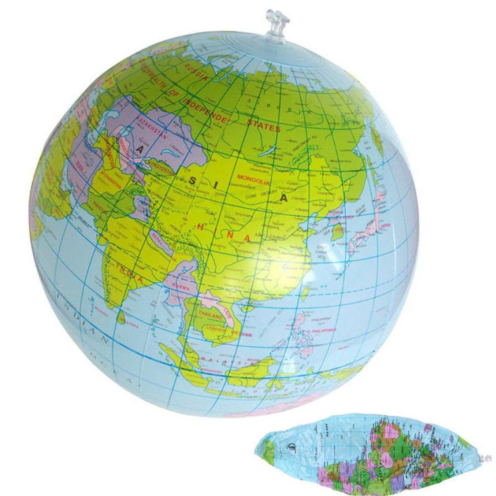 QUINTON Gift Globe Durable Toys Inflatable Earth Blow Up English Balloon Ball Giant Kids World Map/Multicolor