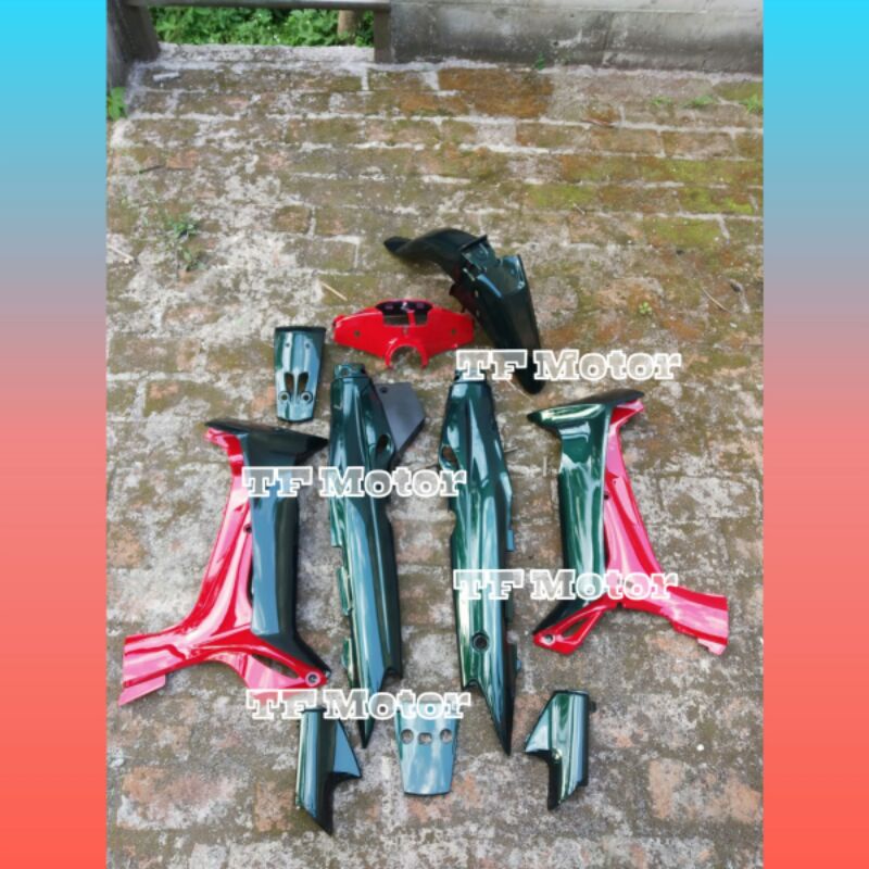 COVER FULL SET BODY BODI HALUS YAMAHA FIZR F1ZR WARNA MERAH HIJAU POLOS