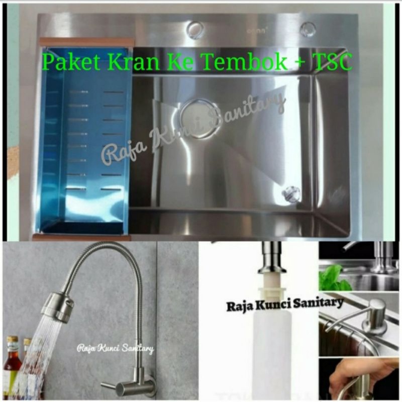 ONAN Kitchen Sink 7050 ONAN 1 Lubang/Paket Lengkap Kitchen Sink ONAN 7050 Stainless