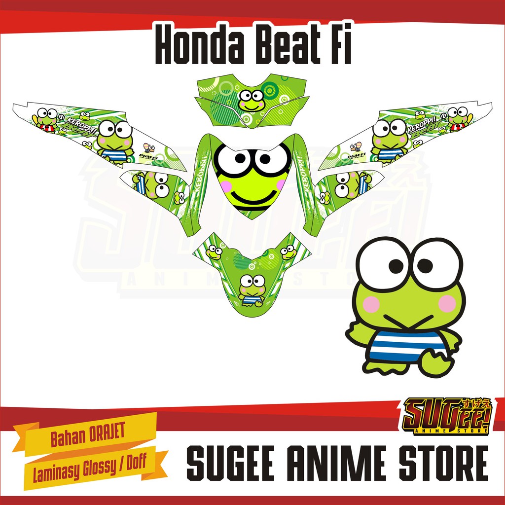 Sticker Anime Decal Motor Honda Beat Fi Keroppi Hijau Shopee