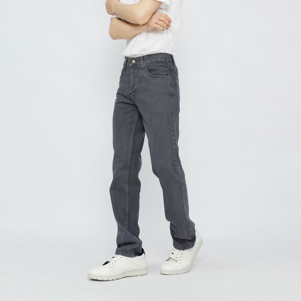 Fathco - Celana Jeans Pria Standar Reguler Abu