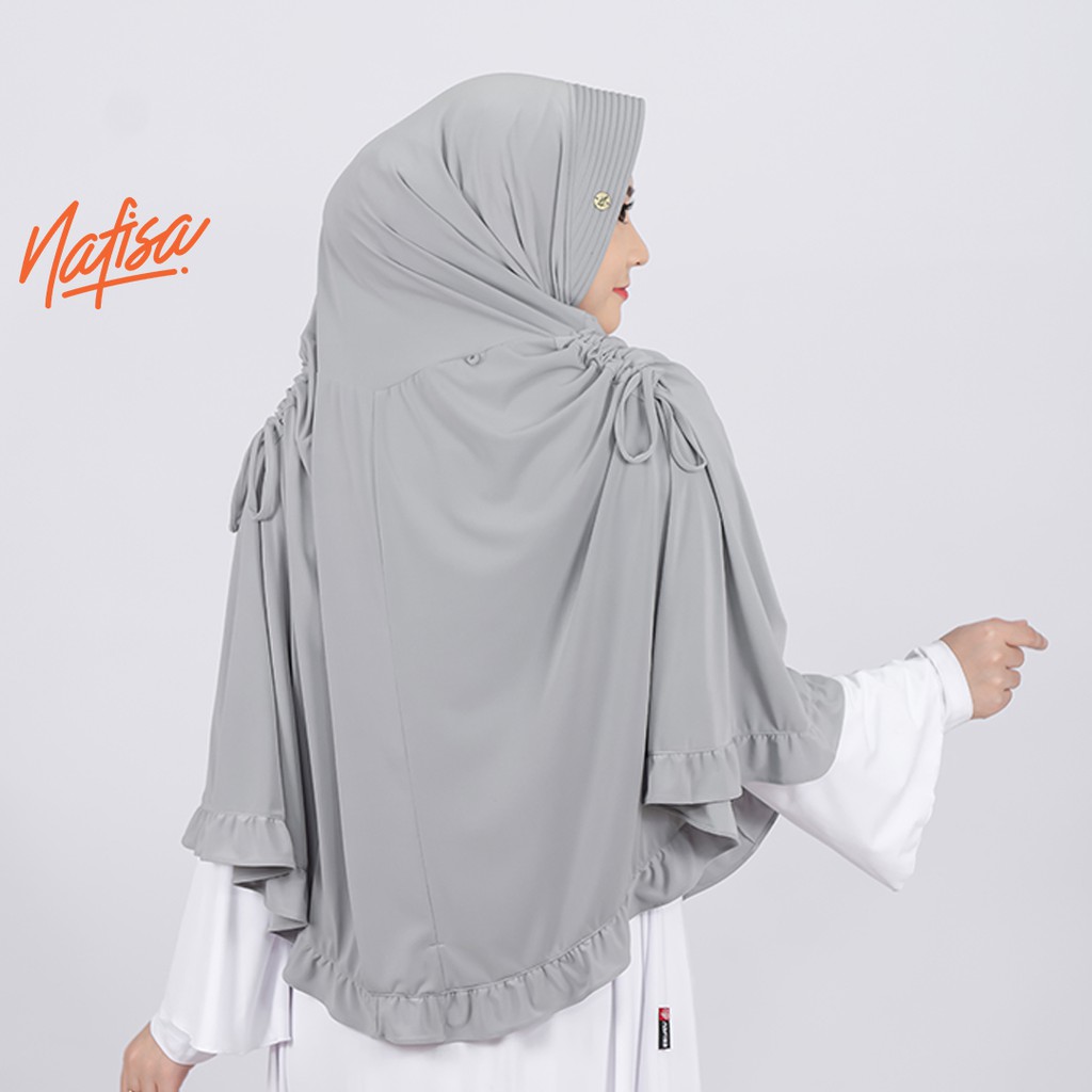 Jilbab Instan Syari Nafisa Bst | Hijab Instan Pet Bergo Premium Ped Kerudung Instan Serut Kanan Kiri