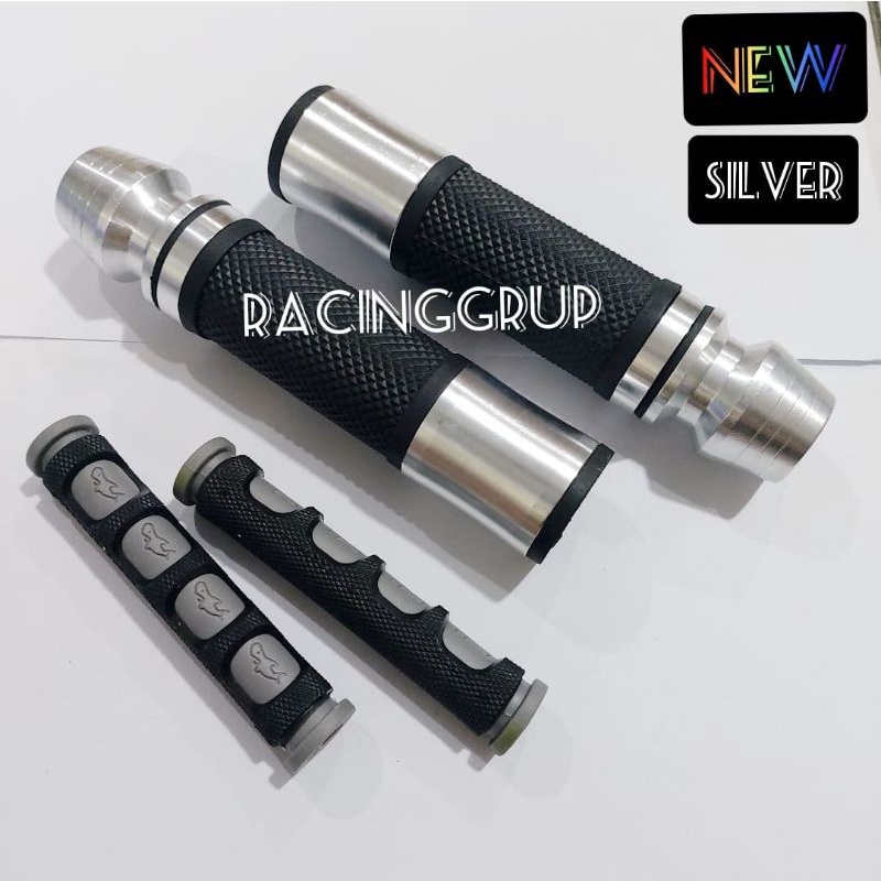 HANDGRIP HANDFAT GRIP RIZOMA VESPA MATIC ( GRIP DAN KARET JARI ) BARANG SESUAI DI FOTO REAL PICK SILVER