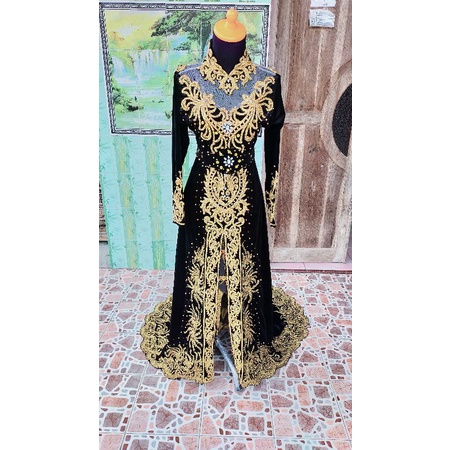 kebaya pengantin bludru ekor/kebaya bludru jawa