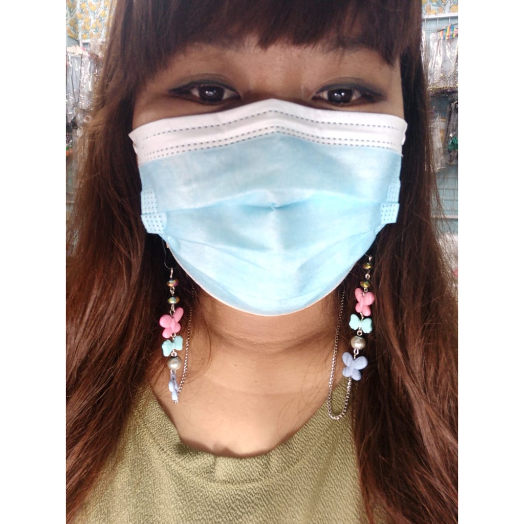 RANDOM MIX WARNA 2 IN 1 Kalung + Strap Masker pengait masker / STRAP Mask Chain Konektor Tali Masker