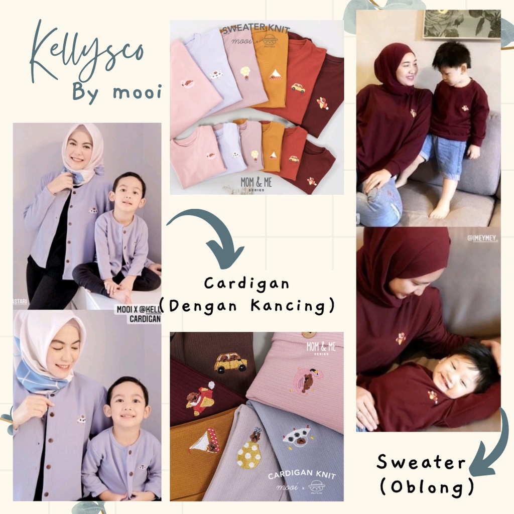 SALE Mooi x Kellysco PREMIUM QUALITY Sweater / Cardigan Anak dan Ibu Knit CBKS SO