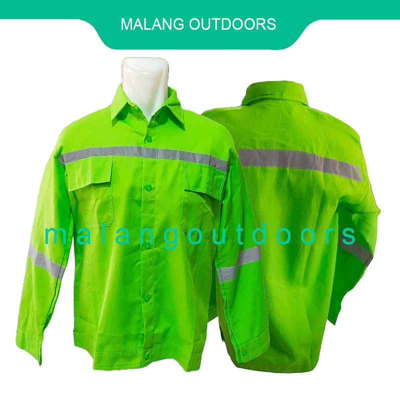 BAJU SAFETY KATELPAK WERPAK KEMEJA SERAGAM SAFETY KERJA TEHNIK LAPANGAN BAJU SAFETY LENGAN PANJANG B