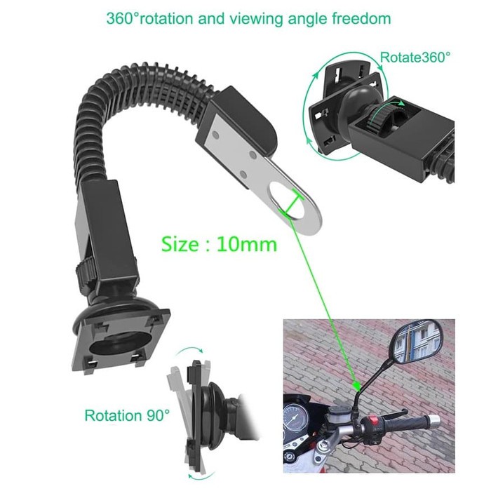 HOLDER HANDPHONE model X STAND HP DI SPION MOTOR ANTI FALL ROTASI 360