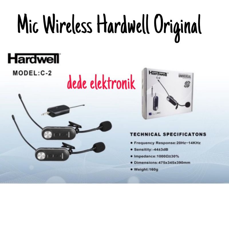 Mic Wireless Hardwell C2 Original Mic Clip on wireless