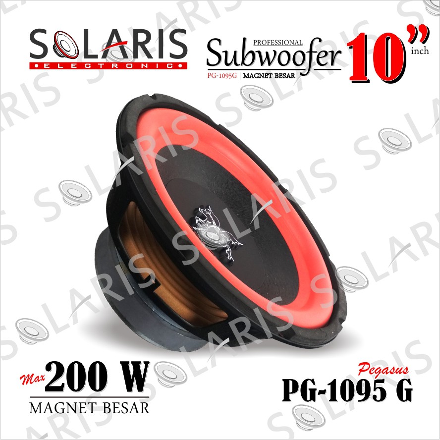 SUBWOOFER 10 Inch 200 Watt DOUBLE COIL Pegasus PG-1095 G MAGNET BESAR