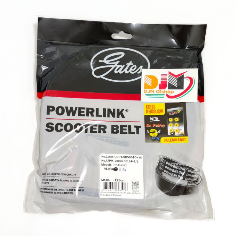 Vanbelt powerlink plus roller Dr.pulley Piaggio matik all tipe