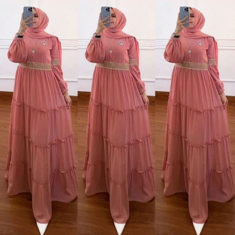 RARA DRESS CERUTY BABYDOLL/GAMIS BUSUI FREE BROSS/GAMIS MUSLIM WANITA TERBARU AKSEN REMPEL KEKINIAN/FAR MOSLEMSTORE