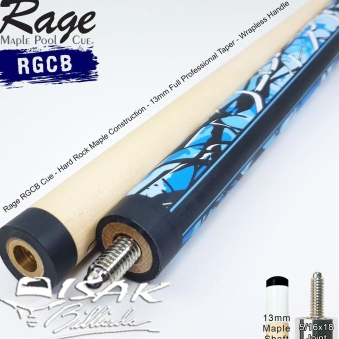 Rage Rgcb Pool Cue - 13 Mm Maple Billiard Stick Stik Biliar Players