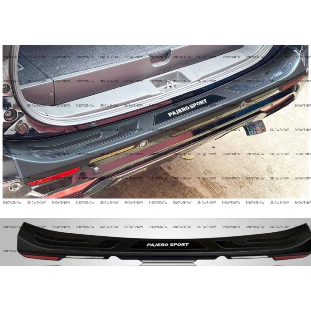Sillplate Belakang Pajero Sport 2021 2022 2023 UP Hitam Reflektor