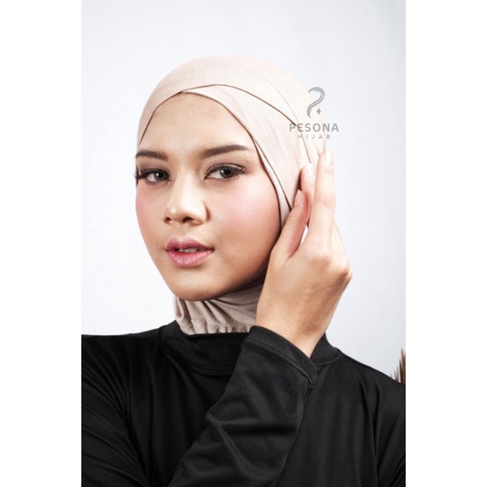 Ciput Turkey Silang/Inner Basic Turki Silang Menutup Kepala/Menyamarkan Wajah Bulat-2