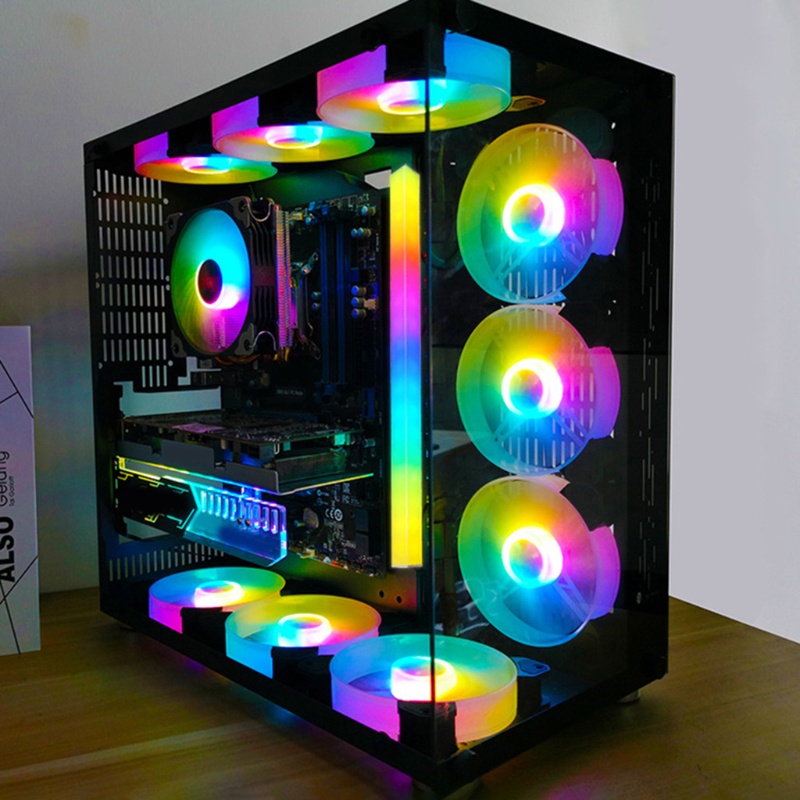 Btsg Lampu Strip LED RGB Untuk Sasis PC 4Pin RGB 5V 3Pin Komputer Untuk Case DIY Warna