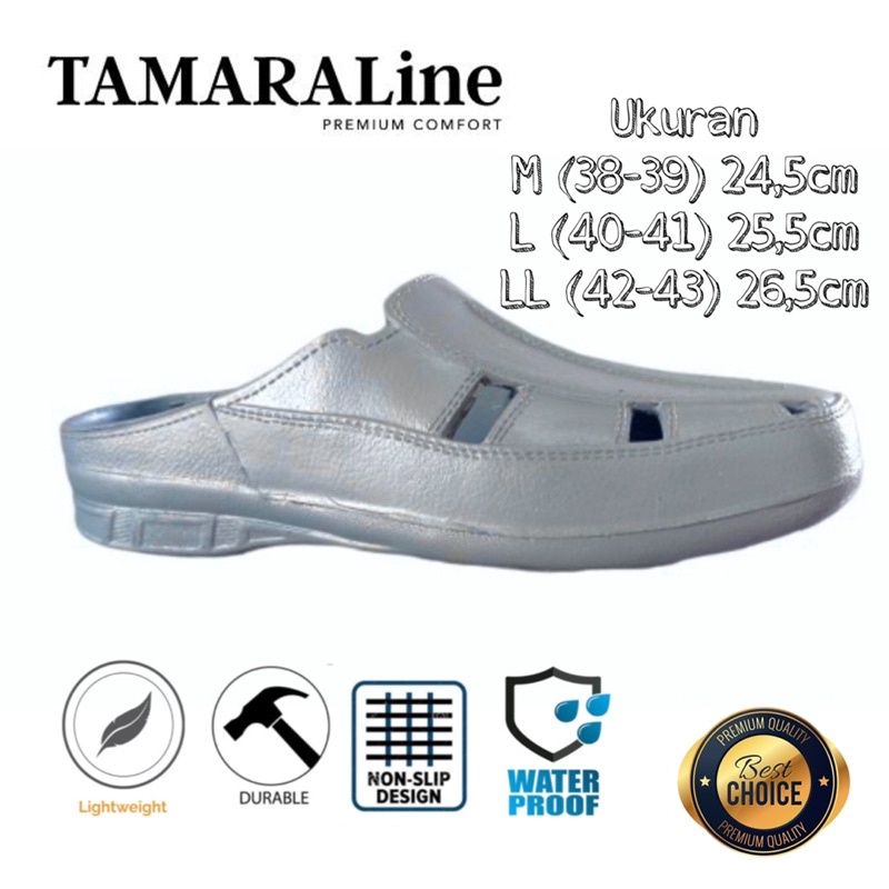 Sepatu Sandal Selop Slide Slip on Karet Pria Dewasa / Remaja - TAMARALINE 193 / Bahan Premium Lentur Empuk Ringan Kuat Anti Slip Anti Air / Model Casual Santai Rumah Kerja Outdoor Kamar Mandi  Murah Original