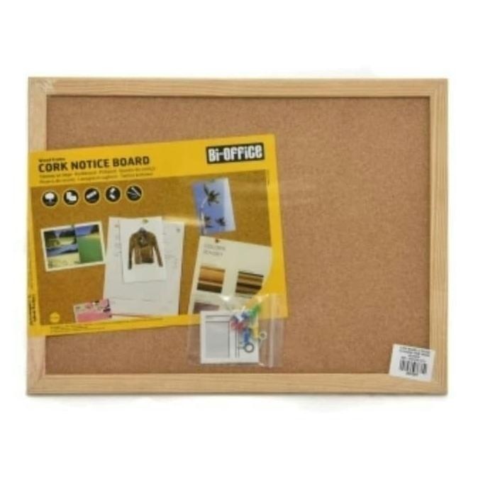 

@#@#@#] Bi-Silque Cork Pin Board Papan Mading Kayu Fibre 60 x 45cm