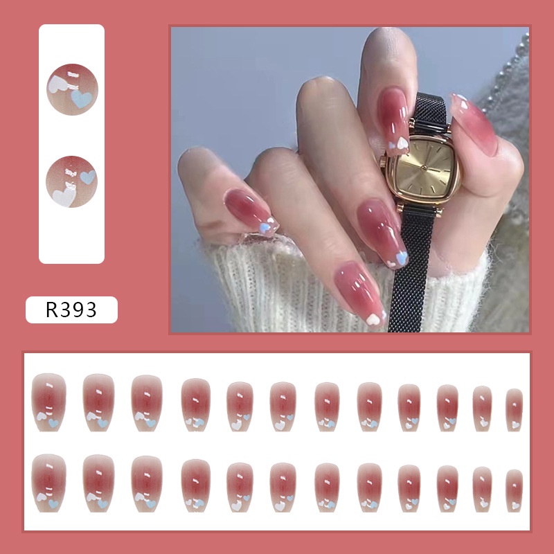 24pcs / Set Kuku Palsu DIY Untuk Nail Art