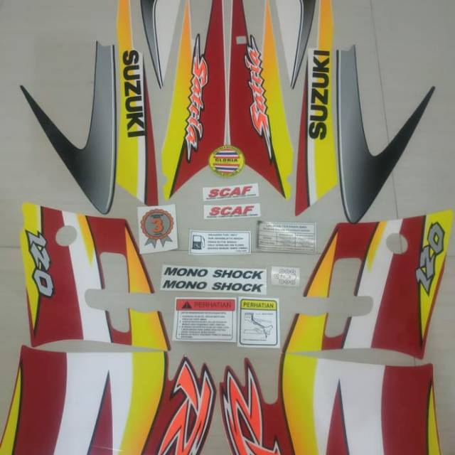 Striping satria hiu merah putih kwalitas super