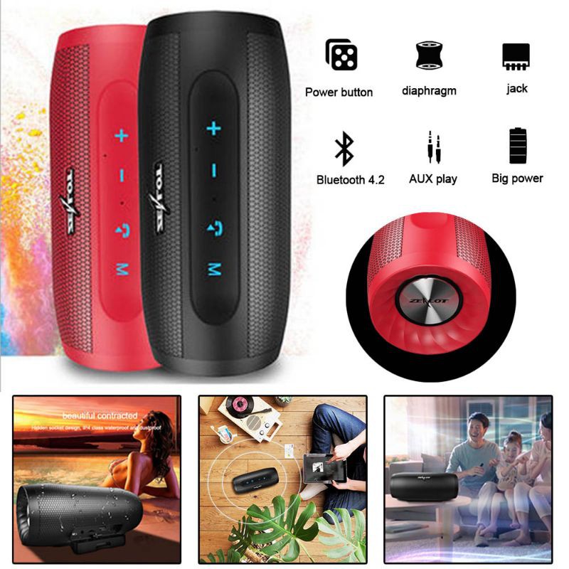 Speaker Bluetooth Dual Bass With Powerbank Zealot S16