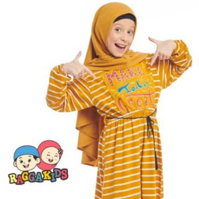 Jilbab Raggakids J30 warna mustard