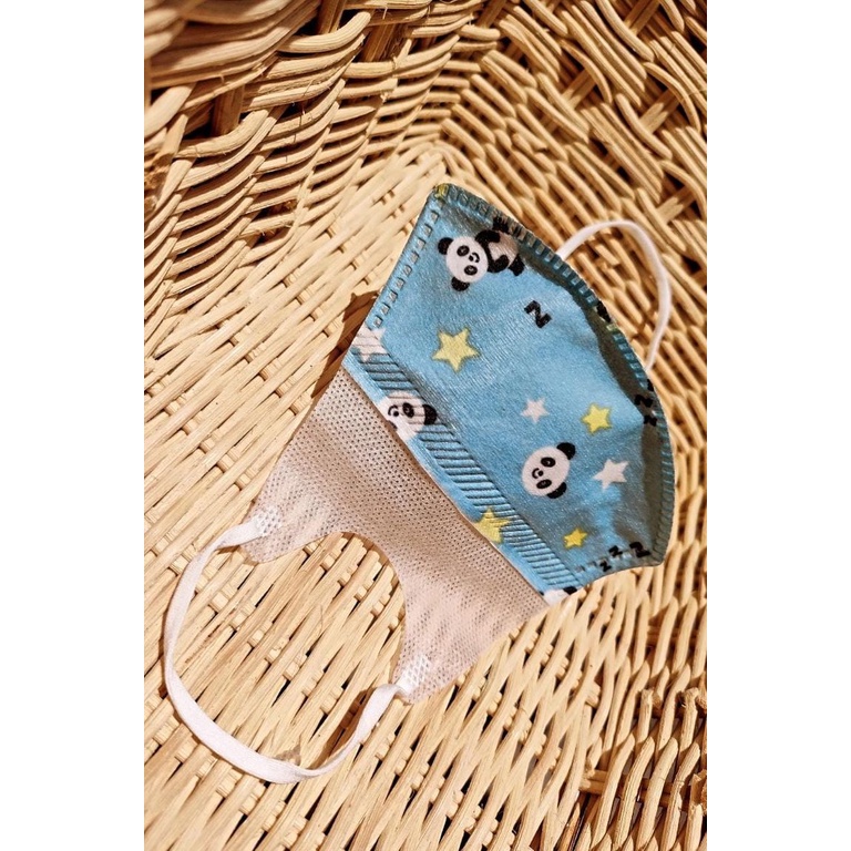 Masker Duckbill Anak usia 4 - 12 th motif lucu Ecer terlaris Biru Panda ecfb