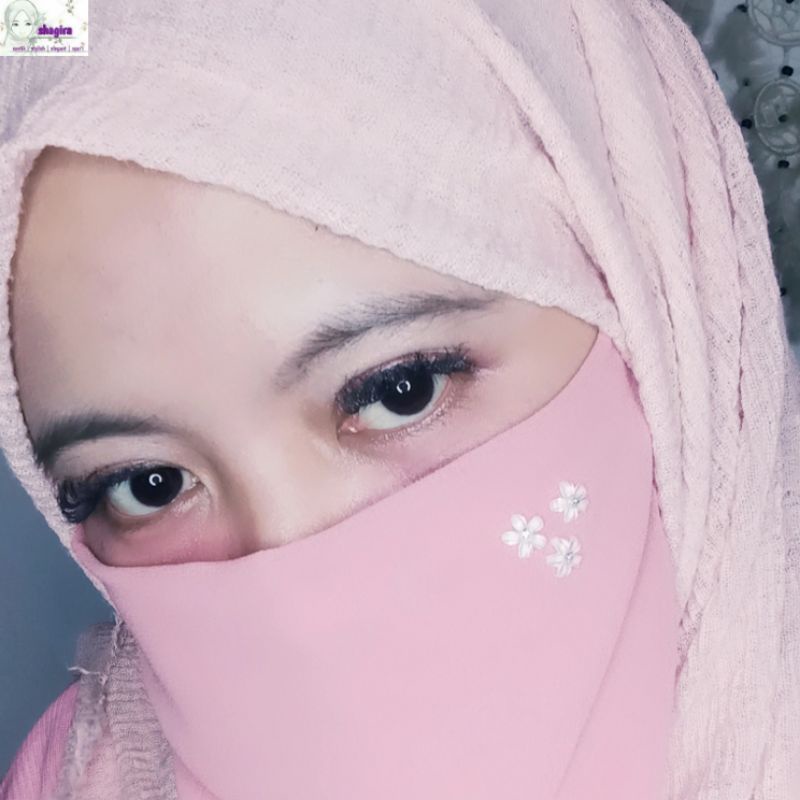 Cadar Tali 2 Layer Ceruty Baby Doll Premium by shagira Tanpa Jahitan Di Bawah Mata cadar dua layer T