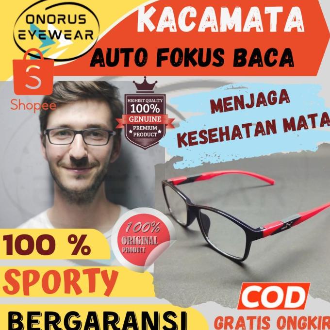 (BISA COD) Kacamata Baca Pria Sporty Auto Fokus Kacamata Plus Auto Focus Wanita