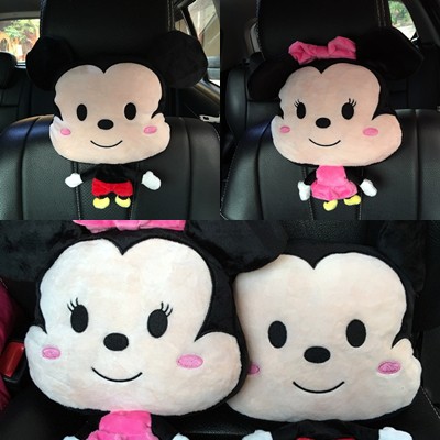 Bantal Sandaran Jok Mobil Kepala Leher Headrest Car Set DISNEY MICKEY MINNIE MOUSE Full Body Lucu