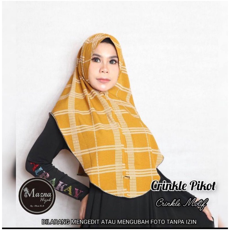 JILBAB MAZNA CRINKLE MOTIF PIKOT/HIJAB MASNA SOFT PAD KRINGKEL/BERGO CRINGKEL/JILBAB CRINGKLE MOTIF 