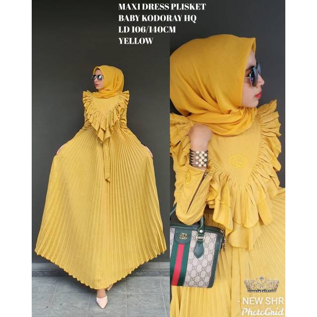 Gamis plisket ORI SHR tanpa jilbab