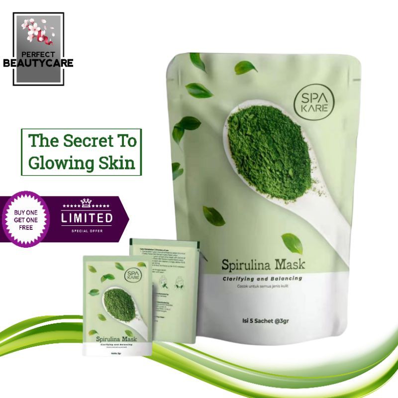 Spakare Spirulina Mask - Masker Spirulina Terbaru Tiens - Premium Quality 3 Sachet