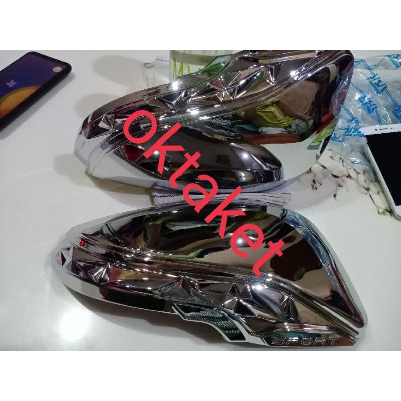 cover spion all new Fortuner 2016-2022 GR Sport / Hilux 2016 Innova 2016 activo chrome &amp; hitam jsl