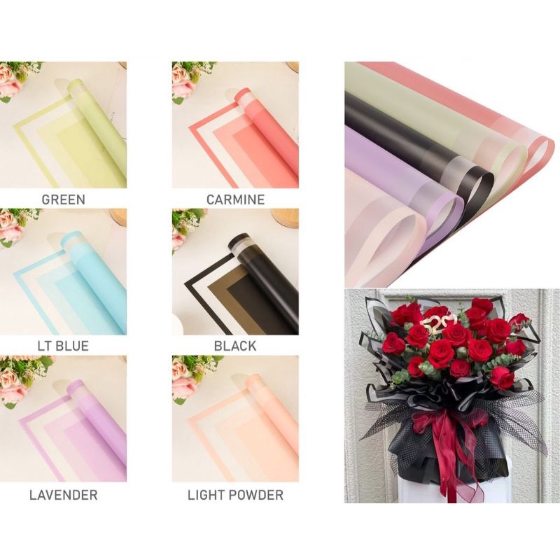 

(5 lembaran) kertas bunga cellophane new border/ kertas wrapping