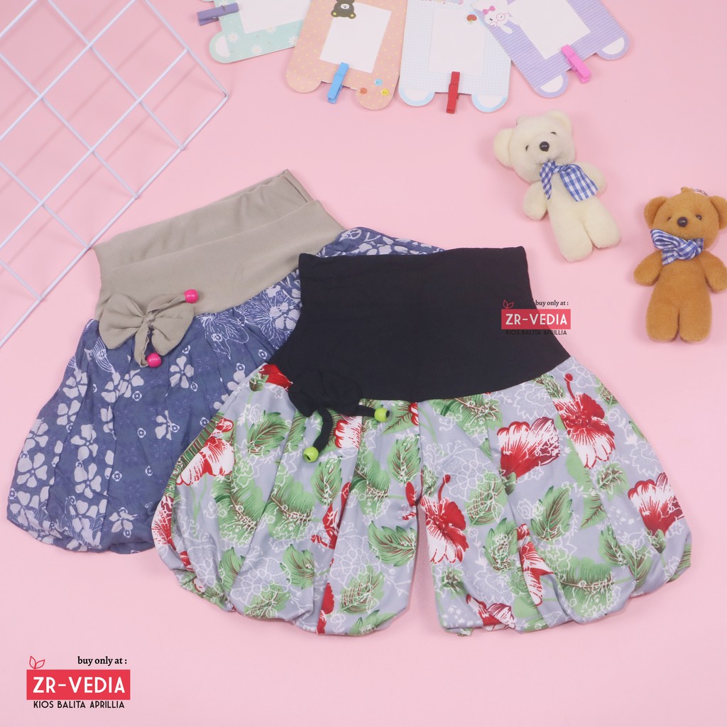 Celana Baloon uk 1-8 Tahun / Celana Pop Anak Murah Perempuan Pita Polos Short Pants Kids Pendek Adem