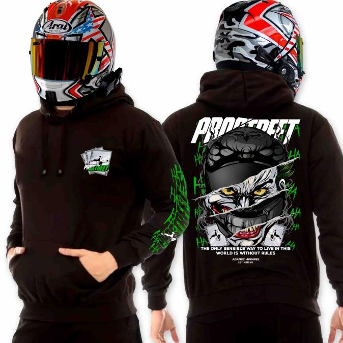 Jaket Hoodie Prostreet V2 JOKER | Jaket Motor Pria