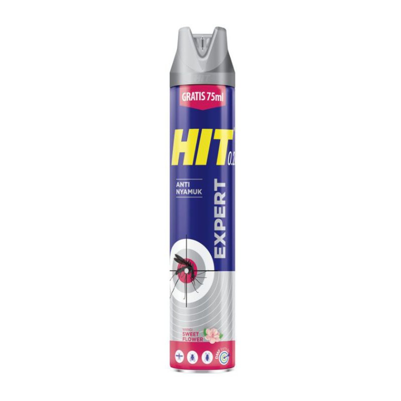 HIT EXPERT AEROSOL 600ml + 75ml Sweet Flower Obat Nyamuk Semprot Hit 600+75ml