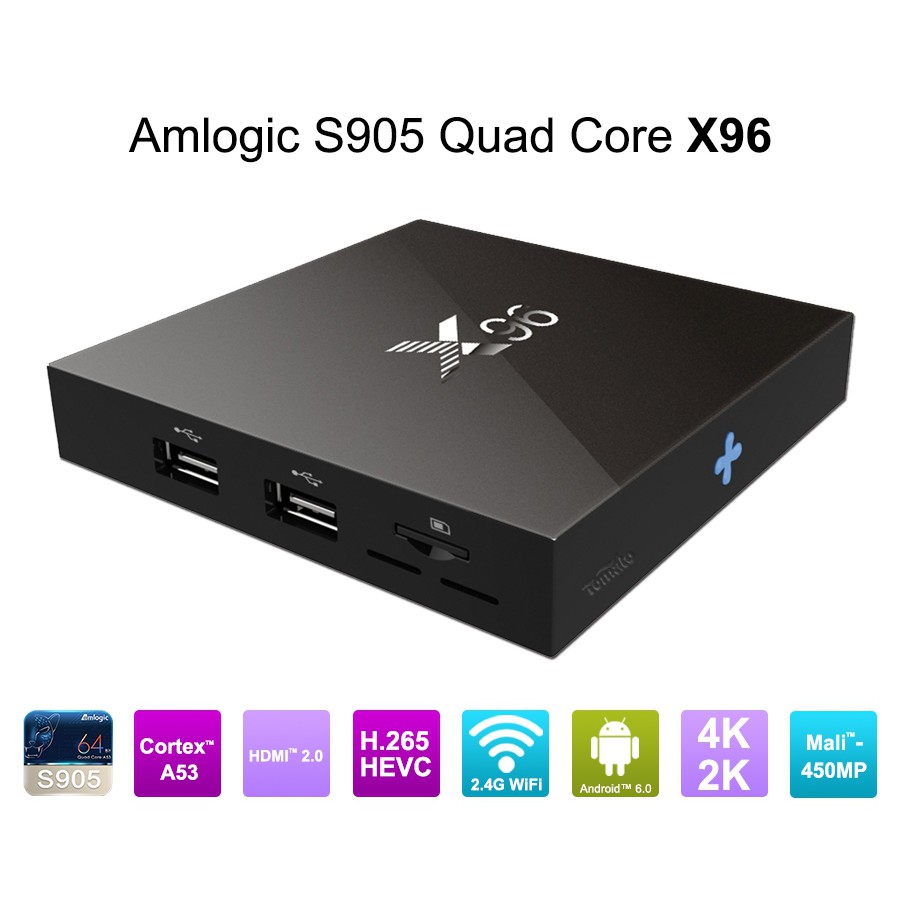 Android TV Box X96 4K RAM 2GB ROM 16GB-S905X 4Core Amlogic Android 6.0