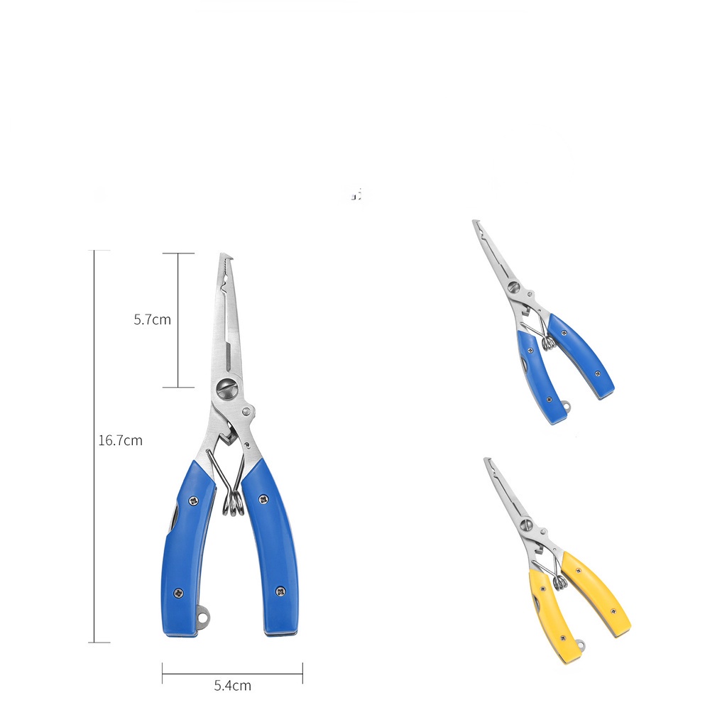 Tang Pancing Multifungsi Bahan Stainless Steel Model Mulut Panjang Melengkung Dengan Pisau Sisik Ikan