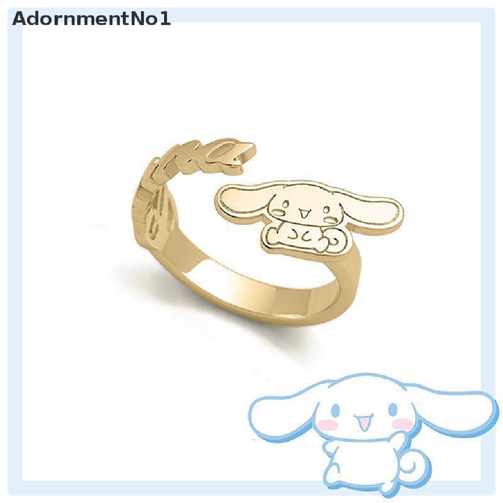 (AdornmentNo1) Cinnamoroll Ring / Cincin Terbuka Motif Kartun Anjing Cinnamoroll Untuk Perhiasan Wanita