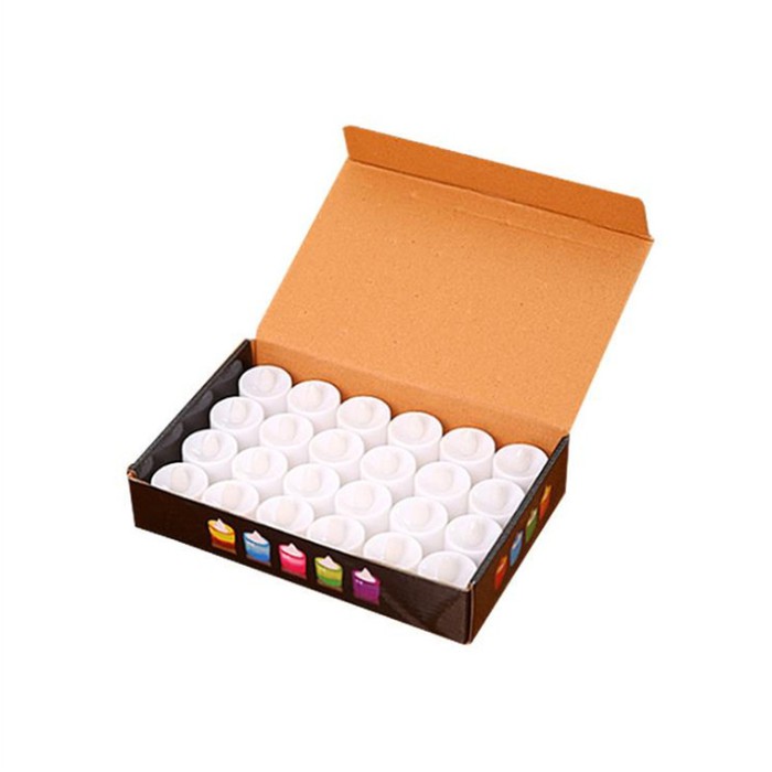 Lilin LED Elektrik KULIT PUTIH Nyala Lampu KUNING Kedip 1 Warna