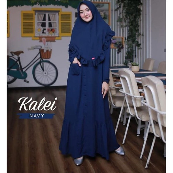 Baju Gamis Wanita Terbaru Amelia Dress Kondangan Muslim Hellolady.official Gamiswanita Gamishitam Gamisputih / Gamis - DKX111-4
