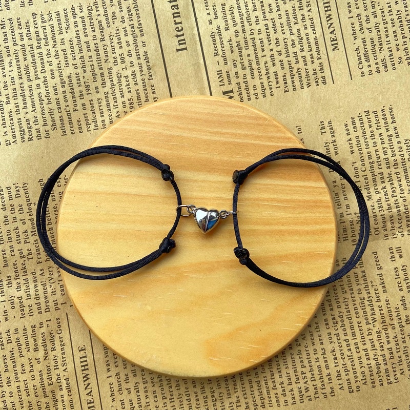 (2gelang) Gelang magnet love polos sepasang | Gelang magnet love| Gelang serut| Gelang tali serut