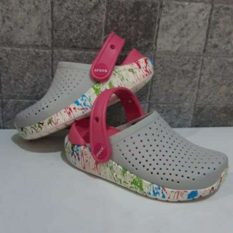 Sendal Crocs Anak Crocs Literide Motif Clog Kids And Junior Original