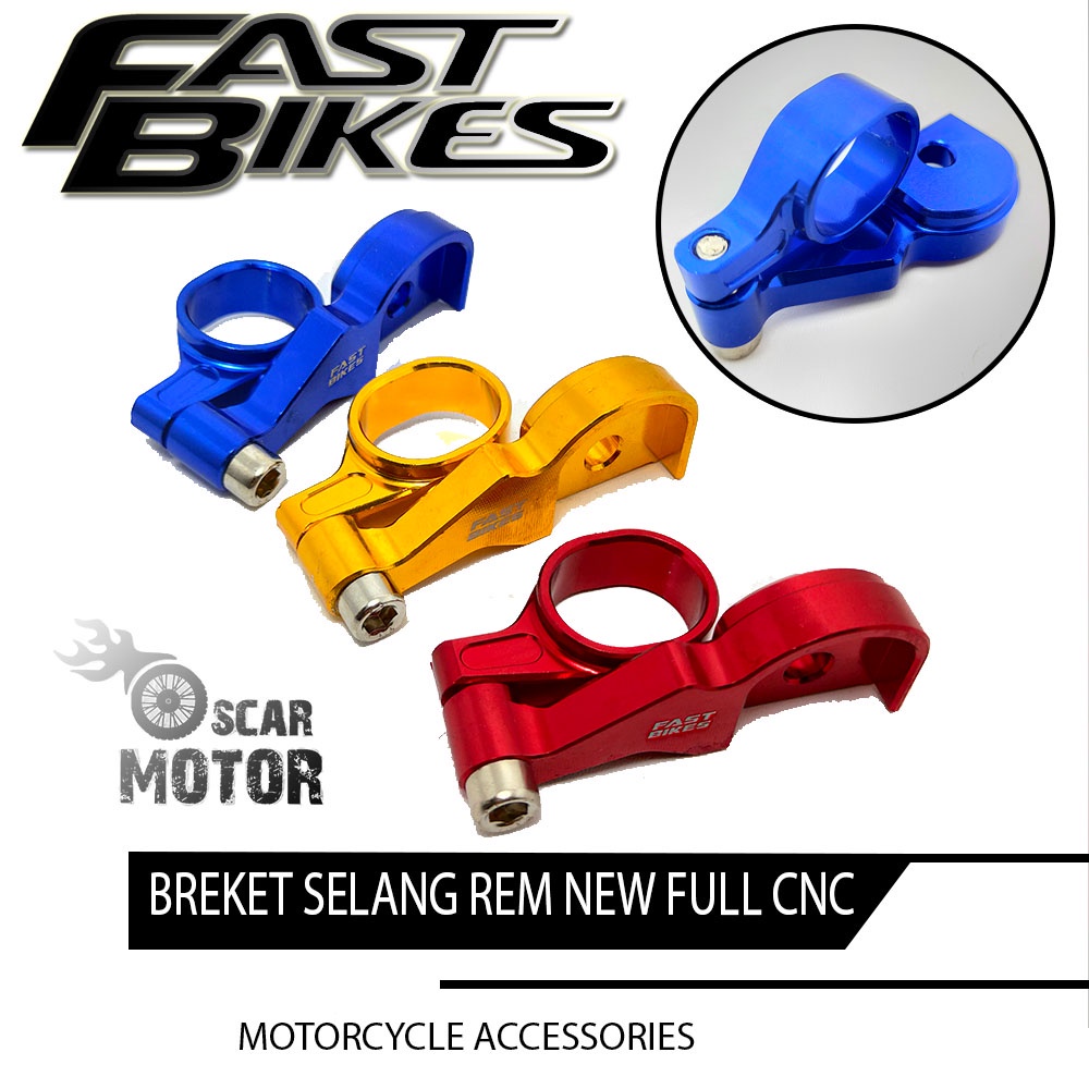 BREKET FATBIKES SELANG REM UNIVERSAL KLEMAN DEPAN JEPITAN NEW FULL CNC motor