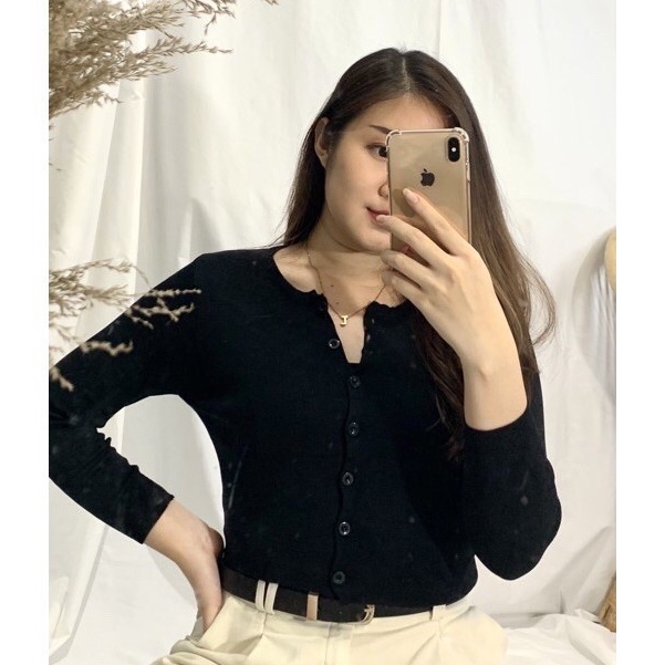 Crop top Cardigan Rajut Wanita / Kardigan Crop Angel lengan panjang